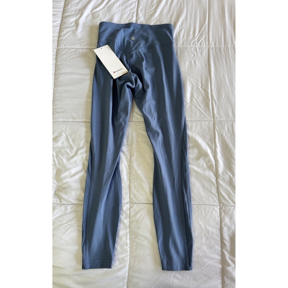 New Lululemon Nulu High-Rise Mesh-Panel Tight 25" Washed Denim Size 6 Blue - Picture 6 of 11